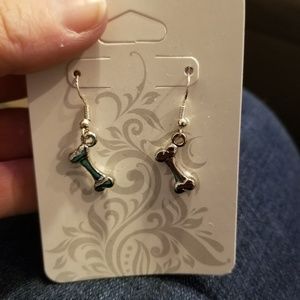 Handcrafted dog bone earrings